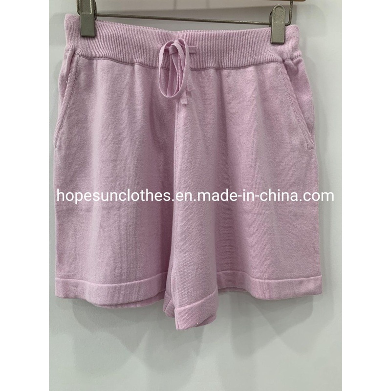 Wholesaler Manufacturer Women Casual Shorts Elastic Waistband Pockets Knitwear Sweater – Knitted Down and Sudaderas price|S