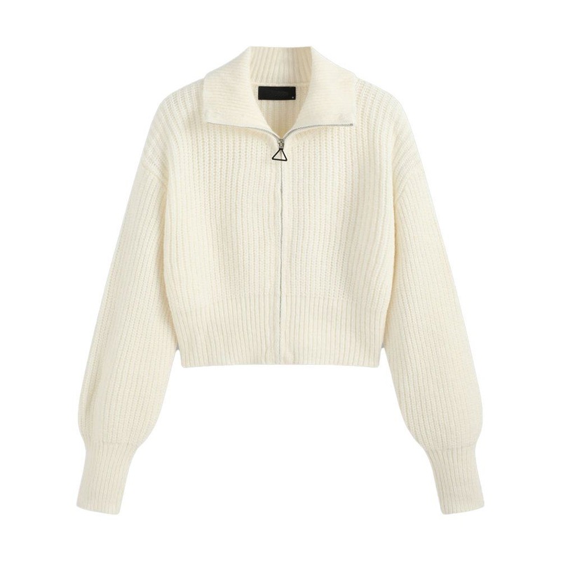 Winter Versatile Pullover Womens Solid Colour Knitted Long Sleeve Sweater Zip Cardigan – Women Sweater and Ladies Sweater Pattern price|S/M/L/Customized Size