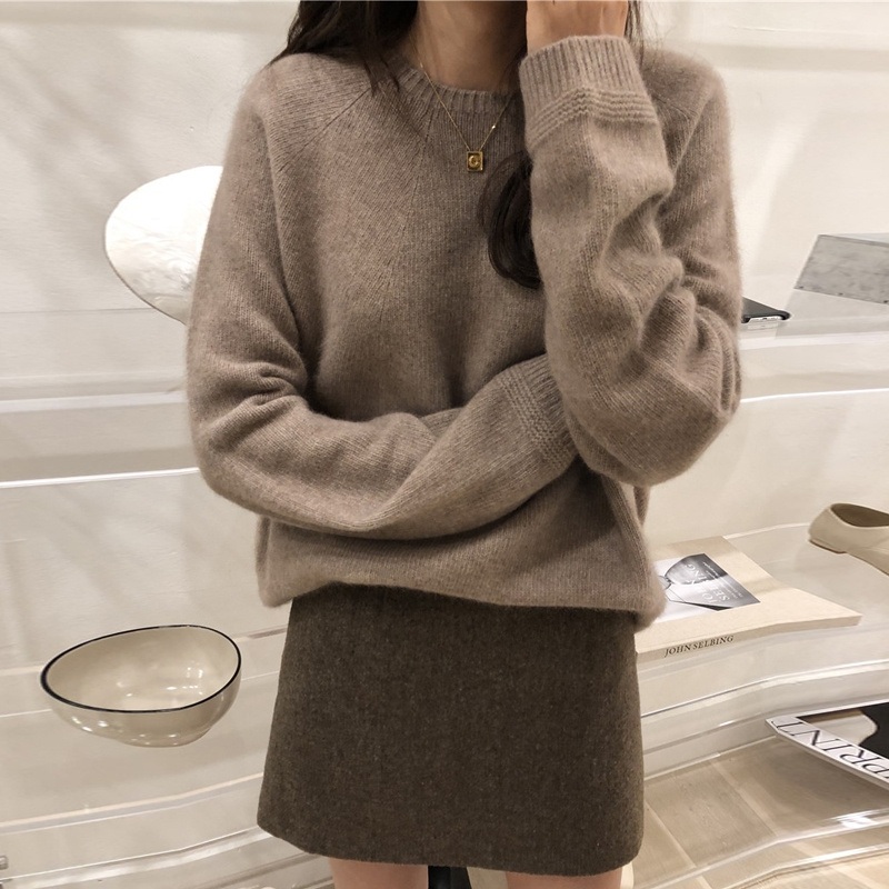 Women Lady Pullover Spring Autumn Sweater Long Sleeve High Quality Wool Sweater Versatile Clothing – White and Black price|S-XXXL,Customizable