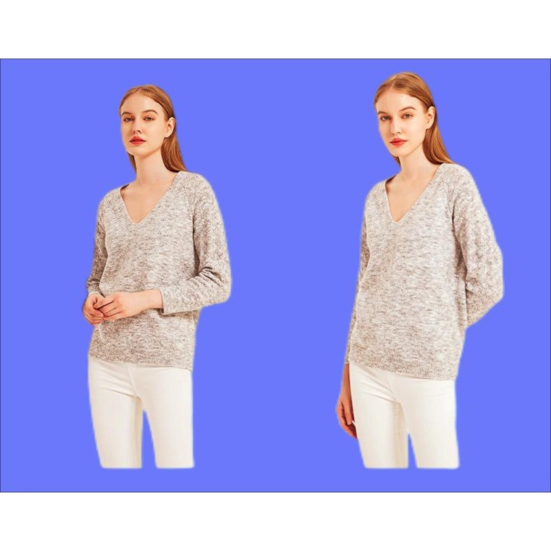 12gg Knitted Fashion Lady V Neck Cashmere Sweater – Sweater and Cardigan price|S