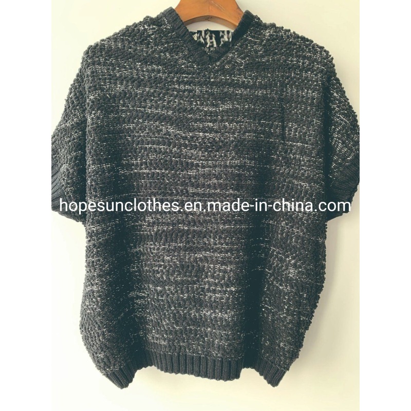 China Factory Woman Hooded Short Sleeve Pullover Polyester Knitwear Sweater – Sweater and Knitwear price|S