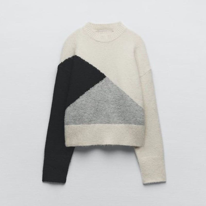 Colorblock Knit Sweater Pullover Sweater Women Sweater – Knitwear Sweater and Wool Sweater price|S