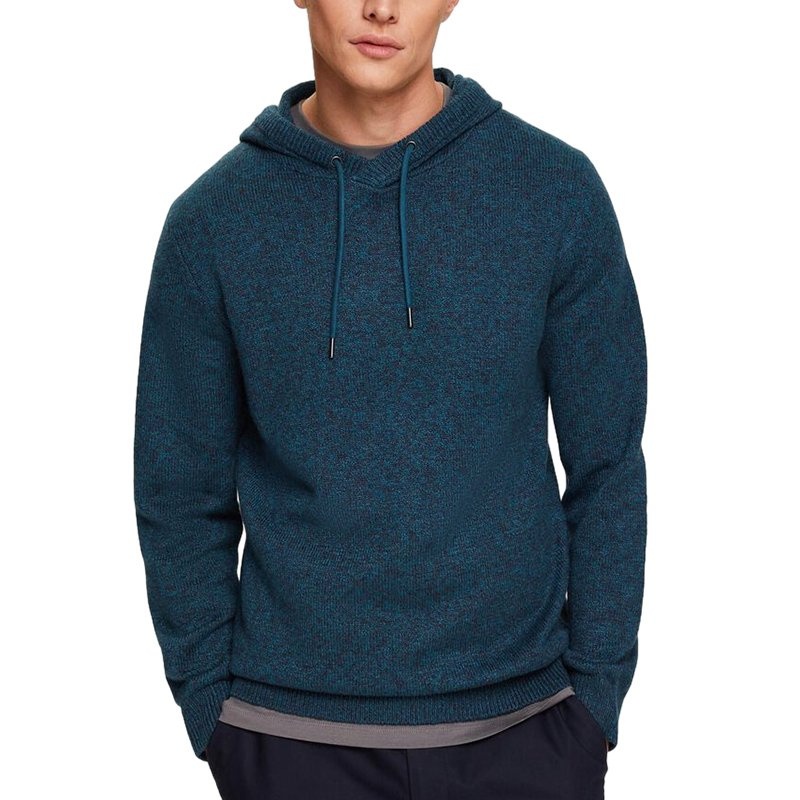 Customized Simple Solid Color Mens Pullover Loose Comfortable Hooded Collar Knit Sweater for Men Casual Drawstring Mens Hoodie – Mens Sweater and Striped Sweater price|S, S/M/L/Customized Size