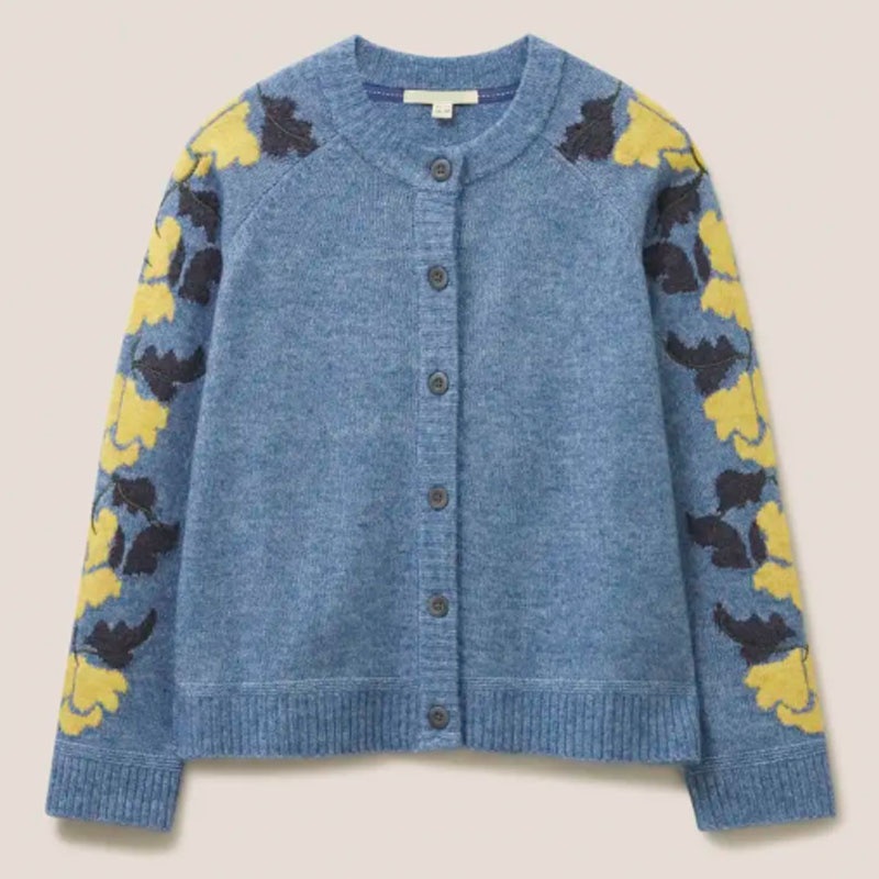 Fashion Pattern Women Wool Cardigan Jacquard Knitted Sweater Crew Neck Long Sleeve Clothing – Sweater and Cardigan price|S