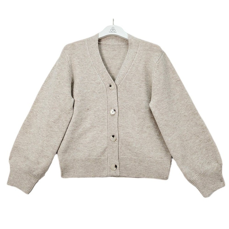 High-Quality Sweater Custom Solid Color V-Neck Knit Pullover Womens Buttons Cardigan – Ladies Sweater and Customized Factory Sweaters price|S/M/L/Customized Size