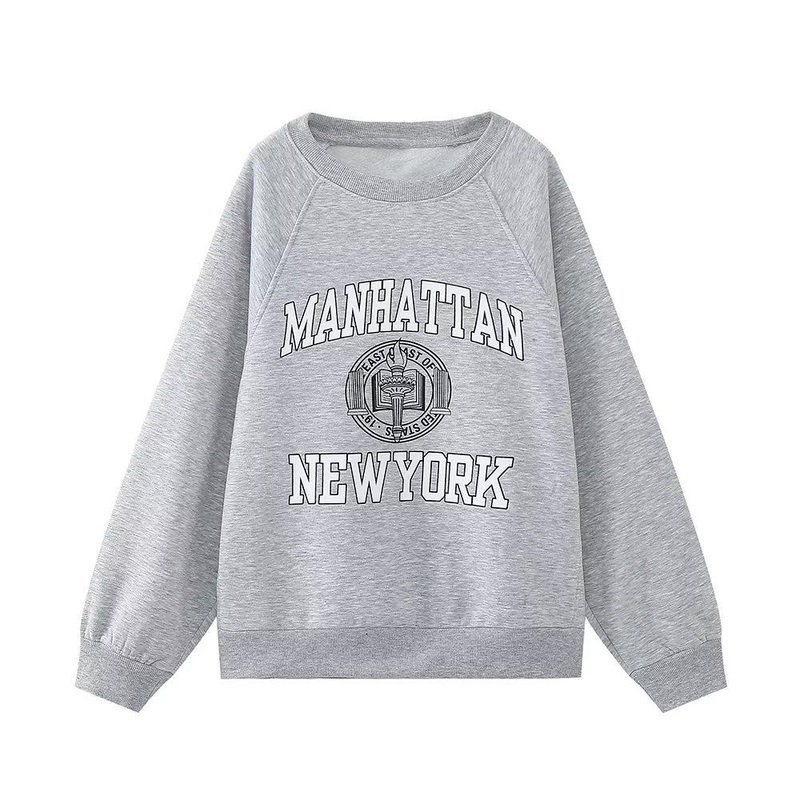 Pb&Za Womens Wholesale Autumn Round Neck Light Gray Sports Sweatshirt – Womens Sweatshirt and Ladies Sweatshirt price|S, S.M.L