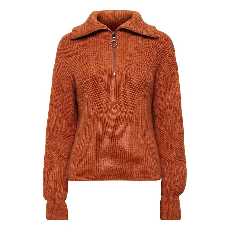 Turtleneck Cozy Pullover Sweater with Zip Women Clothing Winter Apparel – Knitting Clothing and Knitwear Clothes price|S