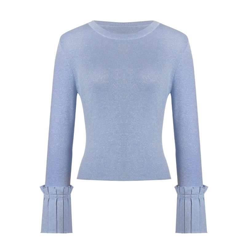 Wholesale Crew Neck Long Sleeve Top Customized Slim Fit Pullover Womens Ribbed Knit Sweater for Autumn – Womens Pullover and Ribbed Sweater price|S/M/L/XL