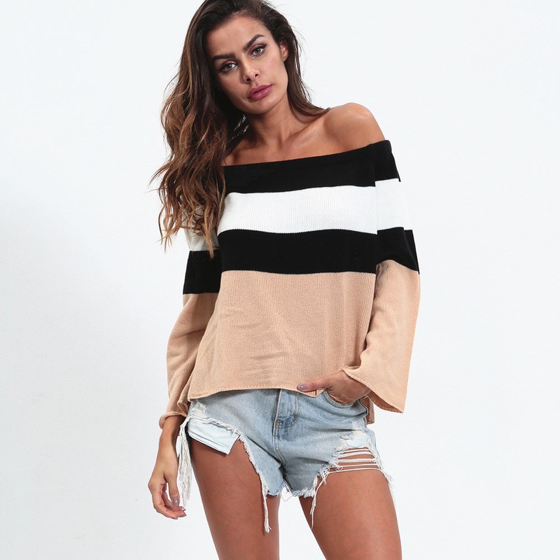 Women Clothing Casual Sweater Stripe Pullover Sweater Women Fall Top Mujer – Women Clothes and Clothing price|S