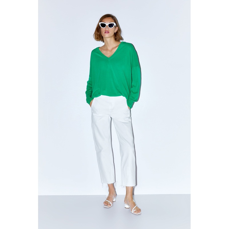 Women Fashion Long Sleeve Oversized V-Neck Sweater – Dress and Clothes price|S