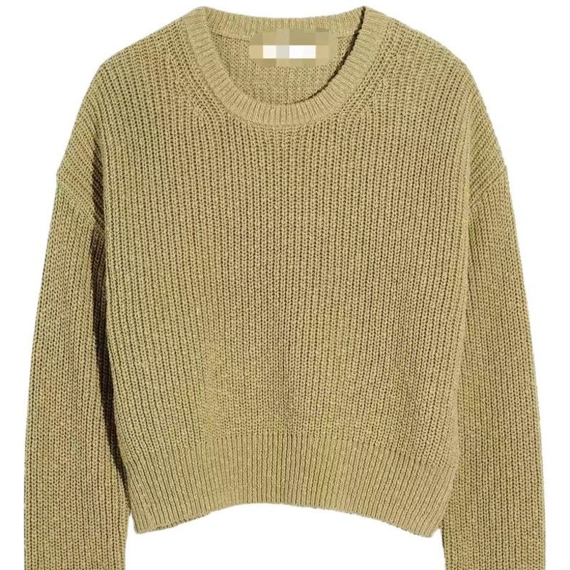 2023 OEM Factory Wholesale Custom Knitwear New Stylish Knitted Crew Neck Long Sleeve Cotton Pullover Sweater for Women – Crew Neck Sweater and Sweater price|S, Customized