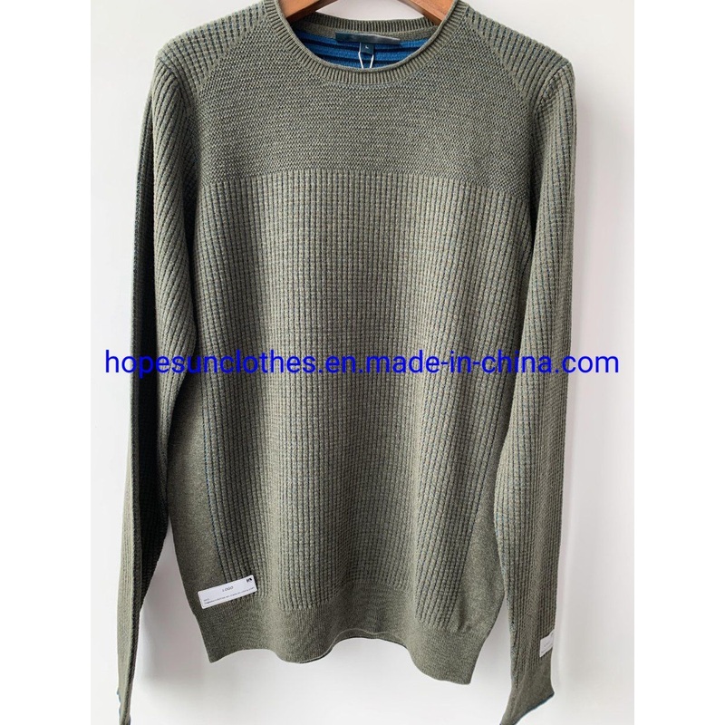 China Factory Men Jacquard Crewneck Heather Color Pullover Knitwear Sweater – Sweater and Knitwear price|S