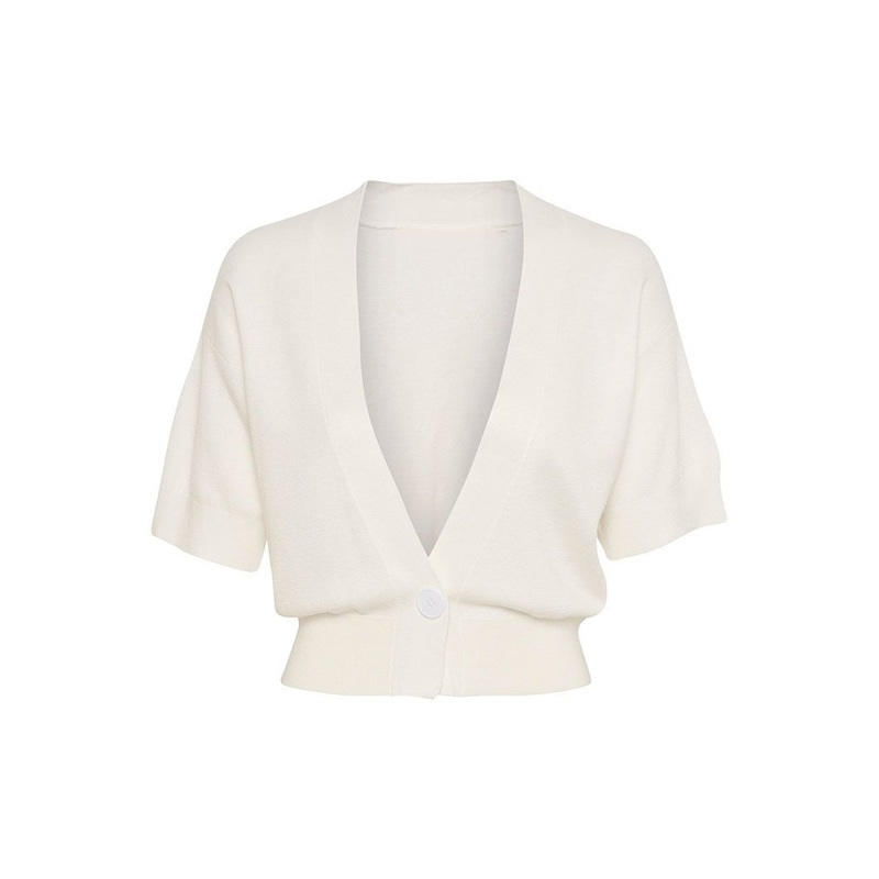 Deep V-Neck Pure White Sexy Knitted Cardigan Sweater for Women/Ladies Sexy Sweater – Polyester Sweater and Knitwear Clothes price|S