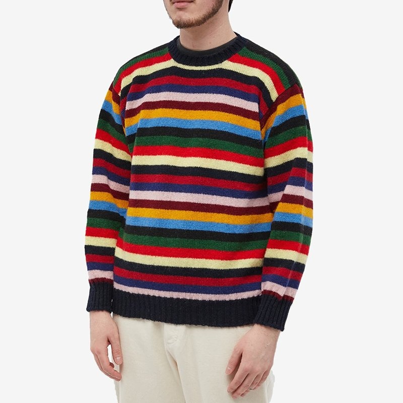 Designable New Models Gradual Change Striped Men Pullover Multi-Color Patchwork Sweatshirt Men Round Neck Top Men Sweater – Mens Sweater and Striped Sweater price|S, S/M/L/Customized Size