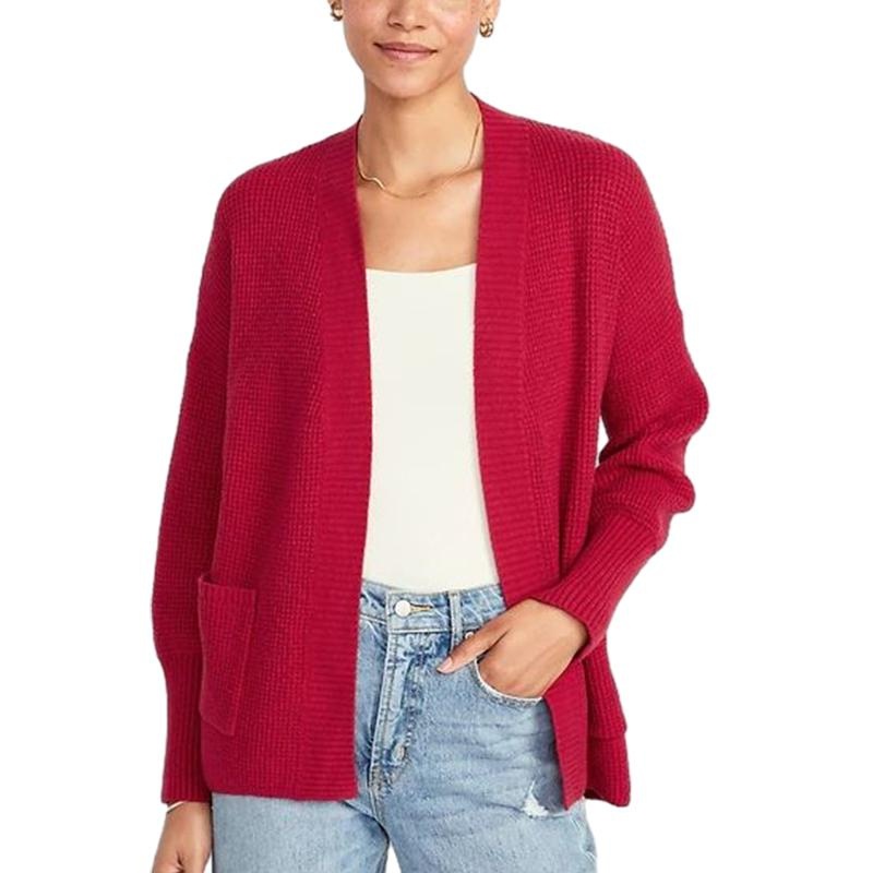 Factory Custom Womens Casual Sweater Solid Colour V-Neck Cardigan – Customized Factory Sweaters and Womens Custom Factory Sweater price|S/M/L/Customized Size