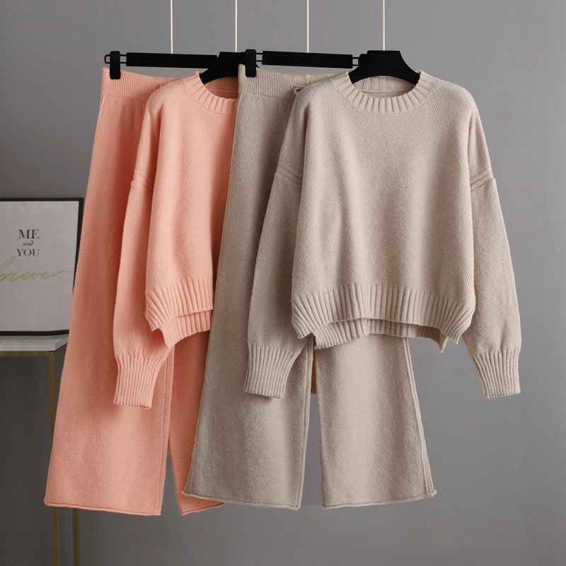 Fashion Casual Knitted Suit Knitwear Pullover Knit Pants Trousers Two Piece Suits Women Loose Sweaters – Woman Sweaters and China Sweater Manufacuturer price|S
