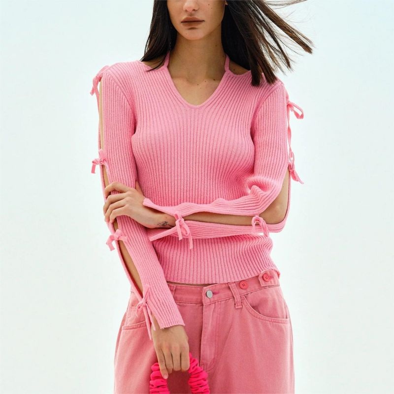 Fashion Pure Color Sweater – Ladies Sweater and Striped Sweater price|S, S/M/L/Customized Size