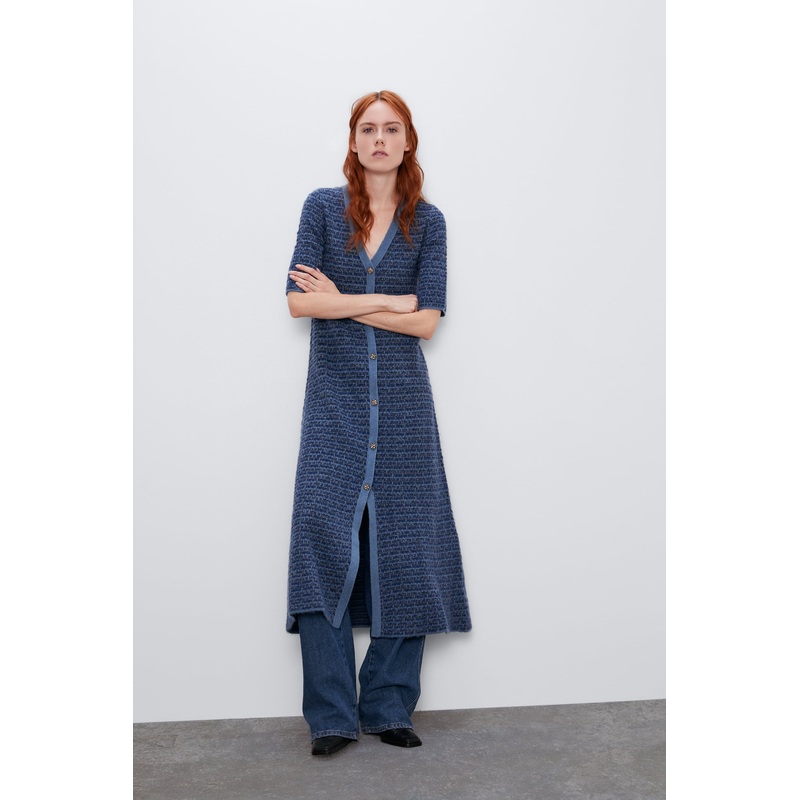 Fashion Sweater Women V-Neck Warm Knit Coat Blue Dress – Fashion Clothes and Dress price|S