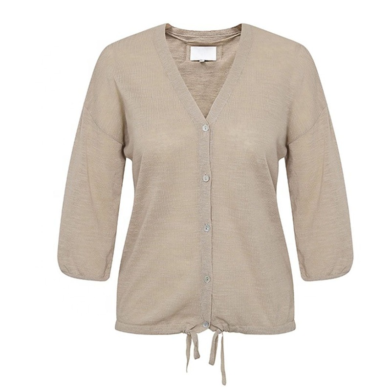 Fashion V-Neck Open Front Solid Color Cardigan for Women Clothing Cotton Sweater – Clothing and Sweater price|S