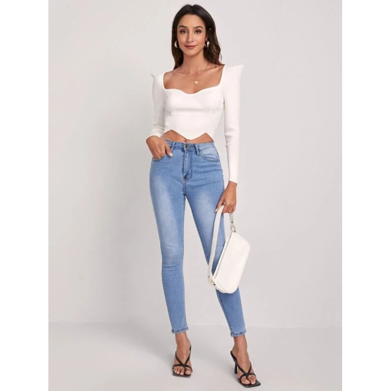 High Quality Casual Women Long Sleeves Dress White Solid Sweater – Women and Leisure price|S