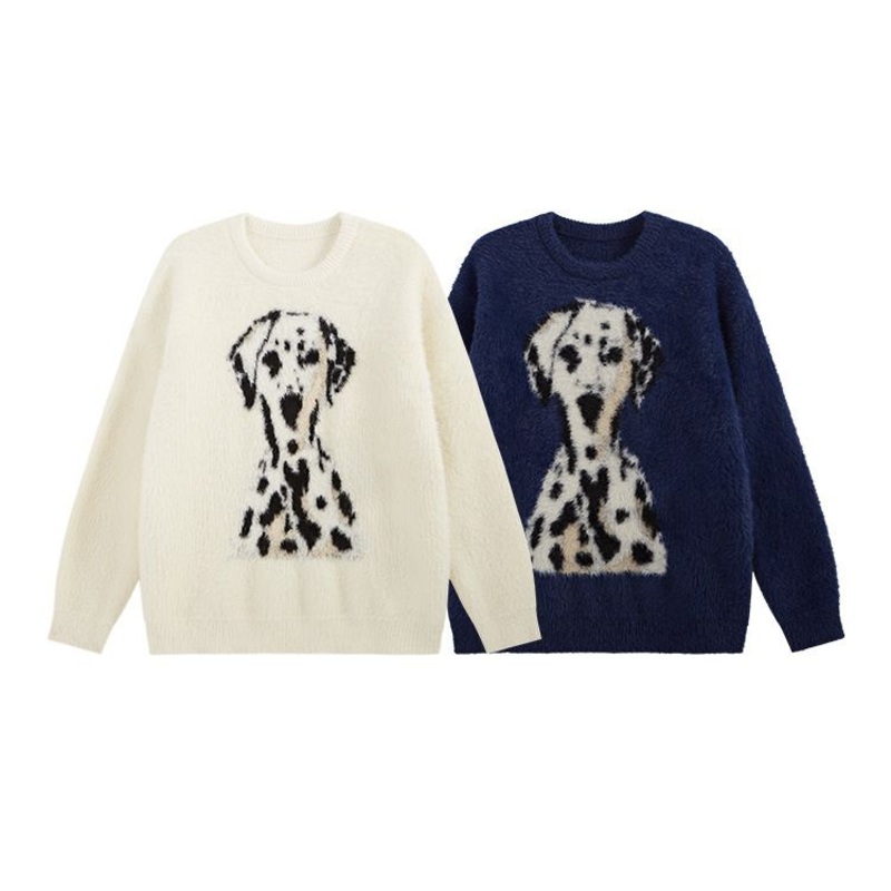 Jacquard Autumn/Winter New Fashion Brand Loose Round Neck Lazy Knit Sweater – Knit Sweater and Autumn/Winter Fashion Knitwear price|M,L,XL