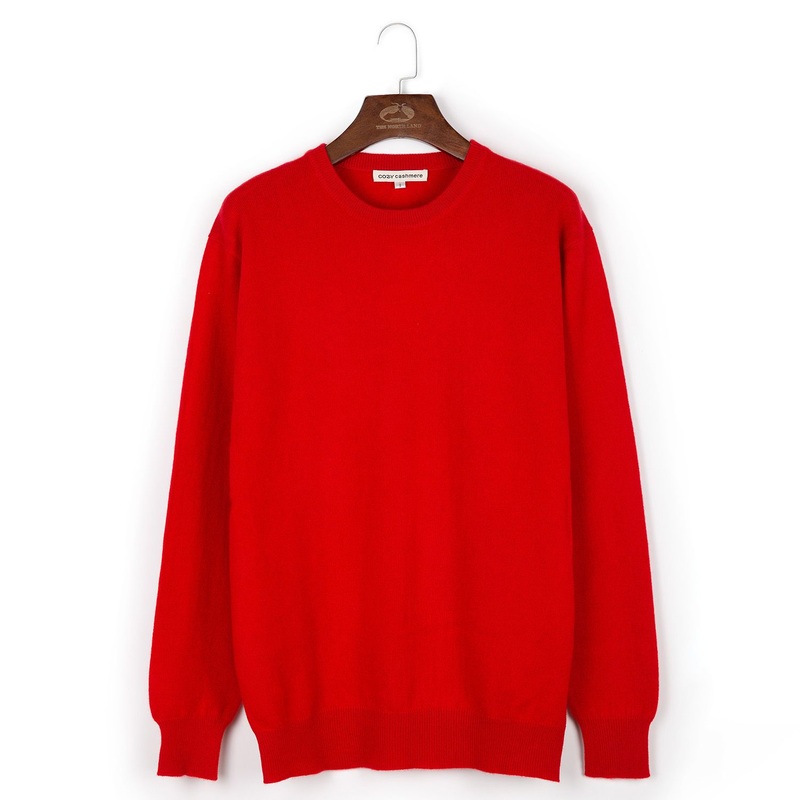 Mens Cashmere Classic Crew Neck Jumper in Red – Cashmere Sweater and Men Sweater price