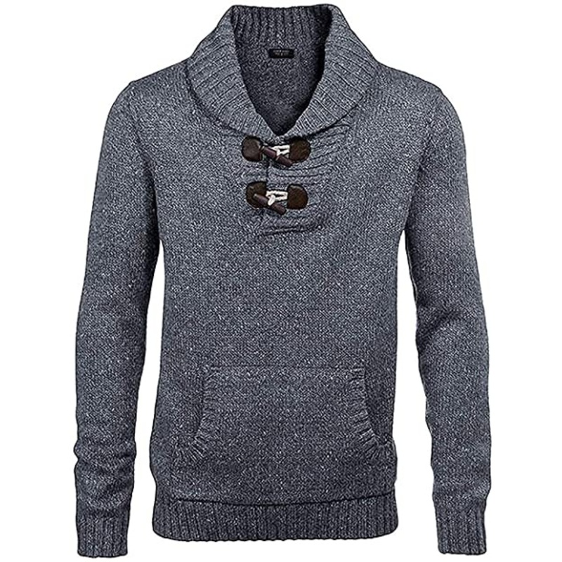 Mens Shawl Collar Pullover Sweater Relaxed Fit Casual Cotton Cable Knit Sweaters with Pockets – Mens Shawl Collar Pullover and Soft Cable Knit Sweater price|S