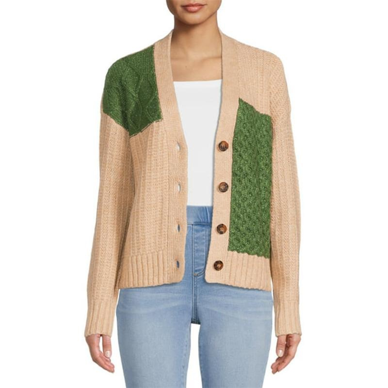 Multi-Color Classic Hot Women Knit Tops Patchwork Color Cardigan Pullover Short Womens Sweater Jacket Jacquard Sweater Cardigan – Ladies Sweater and Striped Sweater price|S, S/M/L/Customized Size