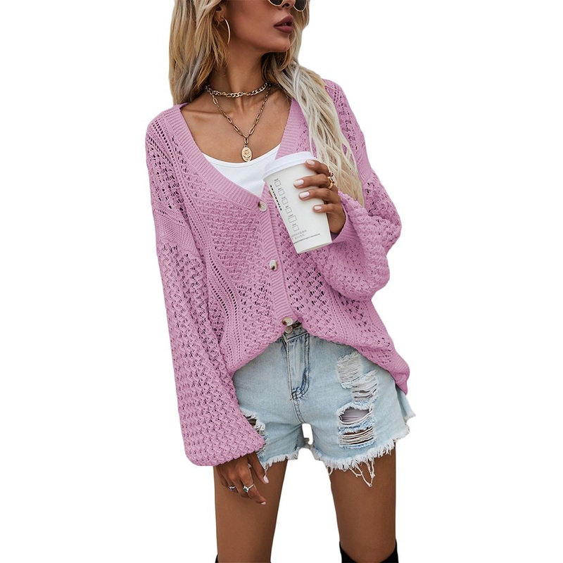 New Arrived Long Sleeve Solid Color Button Sweater Cardigan for Women – Long Sleeve Sweater Cardigan and Sweater for Ladies price|S, S, M, L, XL, XXL