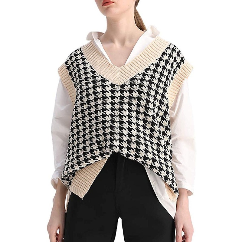 New Design Apricot Loose Knit Custom Casual Sweater Vest – Custom Sweater Vest and Plus Size Sweaters Vest price|S, S, M, L, XL, XXL, Xxxl