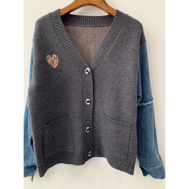 OEM Manufacturer Women Jeans Sleeve Pockets V Neck Cardigan Knitwear Sweater – Sweatshirt and Sudaderas price|S