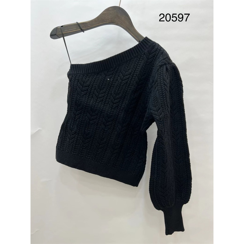 Sample Customization Women Sexy off Shoulder Loose Fried Dough Twist Knitting Pullovers – Knitted Pullovers and Sweater price|S