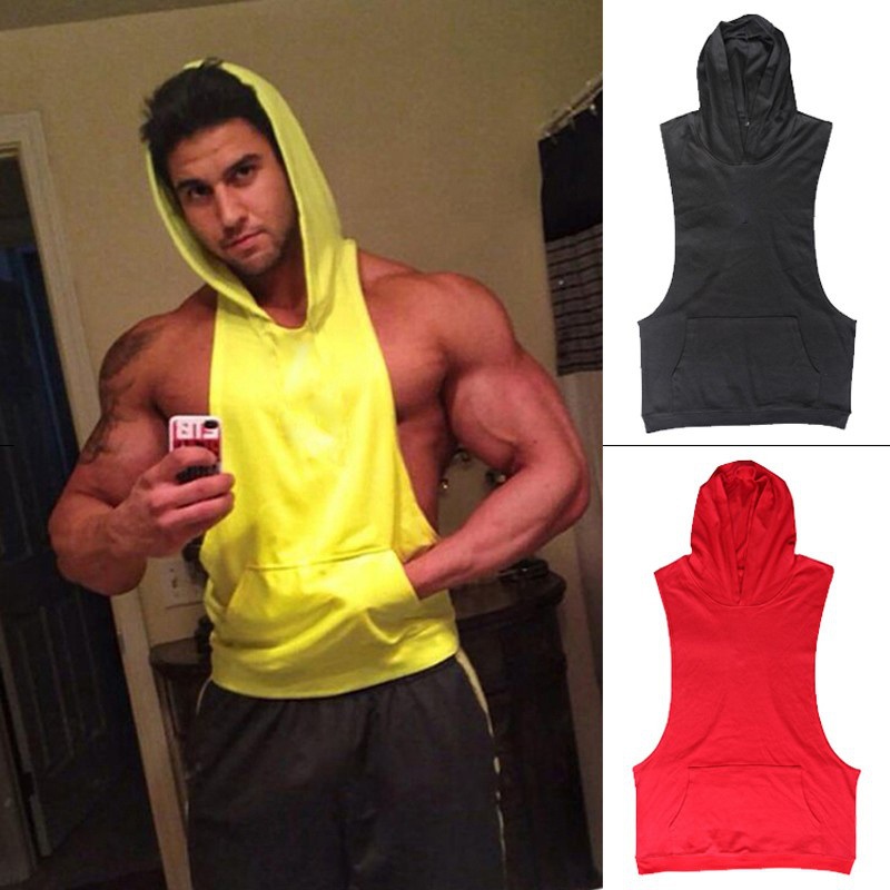 Wholesale Mens Dry Fit Gym Sleeveless Hoodie Stringer Vest – Hoodie and Gym Hoodie price|S, Custom Size