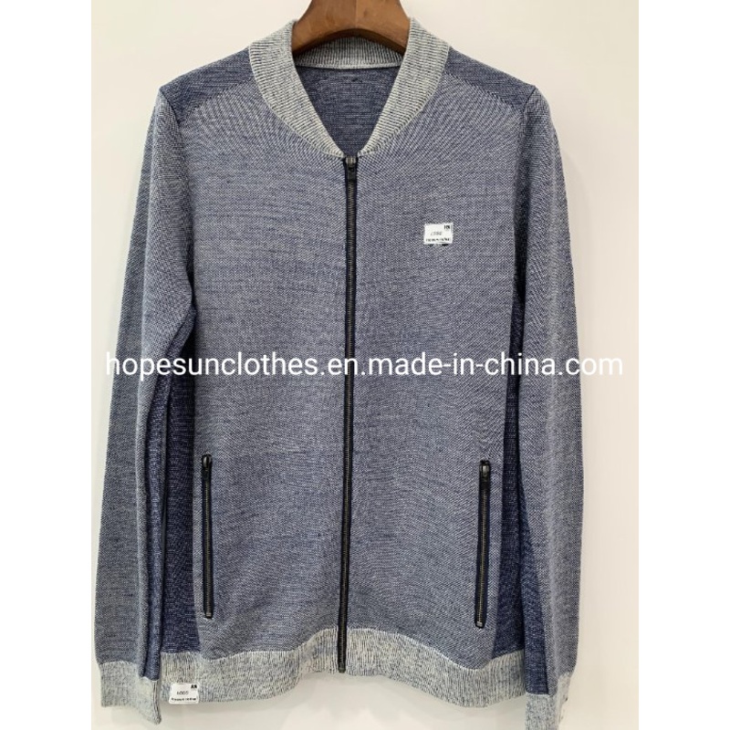 Wholesaler Manufacturer Men Jacquard Stand Collar Zipper Closure Pockets Cardigan Jacket Knitwear Sweater – Jumper and Sudaderas price|S