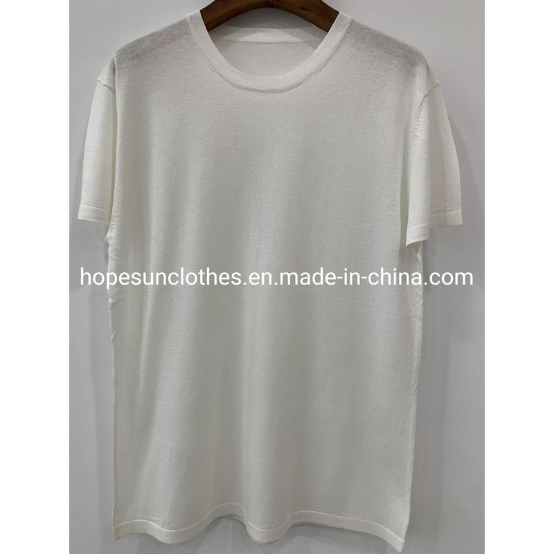 Wholesaler Manufacturer Men Silk Yarn T-Shirt Short Sleeve Summer Round Neck Sweatshirt Knitwear Sweater. – Jumper and Sudaderas price|S