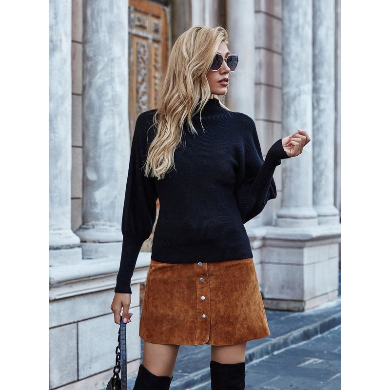 Women Casual Turtleneck Sweater Elegant Pure Color Pullover Wholesaler Sweater – Women Knit Sweater and Winter Clothing price|S
