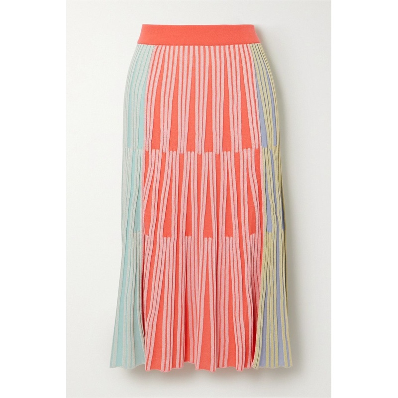 Women Color-Block Ribbed-Knit MIDI Fashion Sweater Skirt – Dress and Clothes price|S