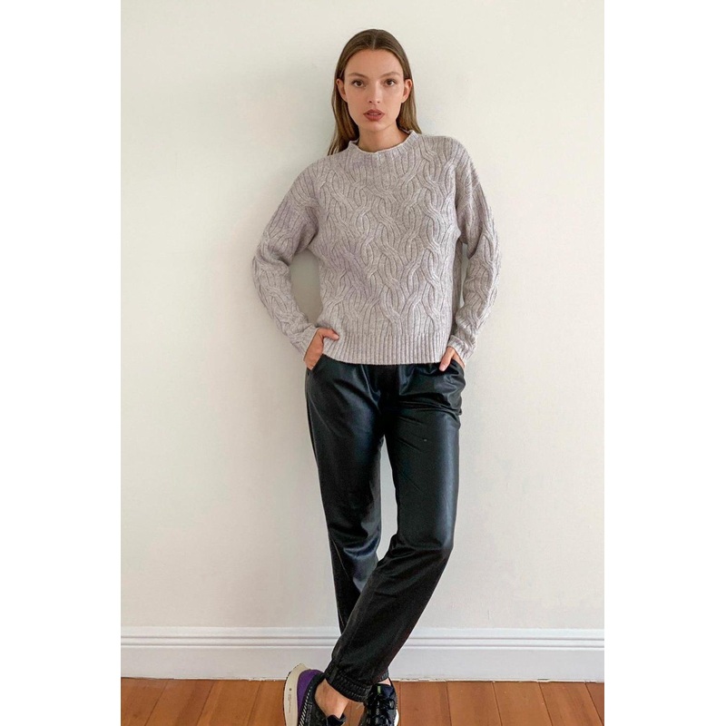 Women S Cable Design Knitted Round Neck Pullover Sweater – Womens Sweater and Womens Pullover price|S