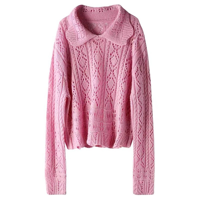 100%Soft Wool Pink Long Sleeve Customed Pullover Knitted Sweater for Women – Jumper and Women Sweater price|S