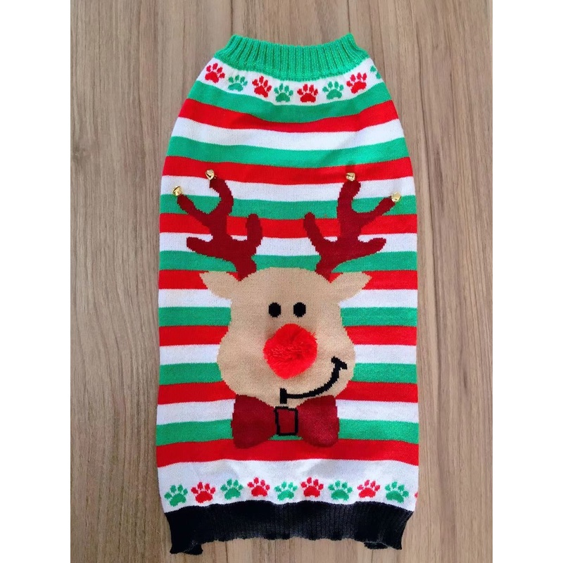 2022 Pets Christmas Fashion Knitted Cartoon Patterned Jacquard Sweater Clothes – Dogs Cloth and Dogs Sweater price|S