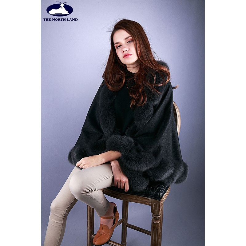 Cashmere Cape with Fox Fur Trim – Sweater and Cashmere Sweater price