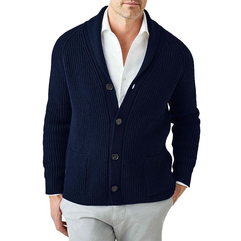 Custom OEM & ODM Men Knit Coat Pockets Sweatshirt Single-Breasted Lapel Cardigan Men Sweater – Mens Sweater and Customized Factory Sweaters price|S, S/M/L/Customized Size