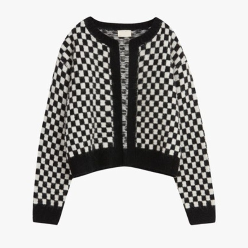 Fashion Square Edge to Edge Wool Cardigan Sweater Jacquard Women Clothing – Women Clothing and Ladies Sweater price|S