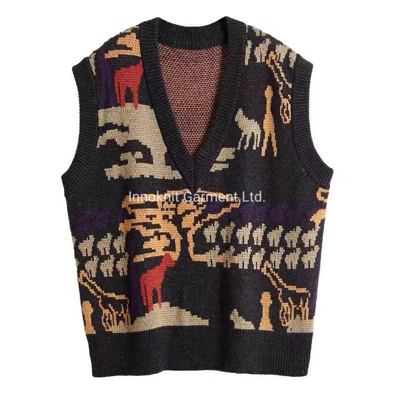 Fashion Vest for Ladies Knitted Jacquard Ak201126 Sweater – Fashion Vest and Hot price|S