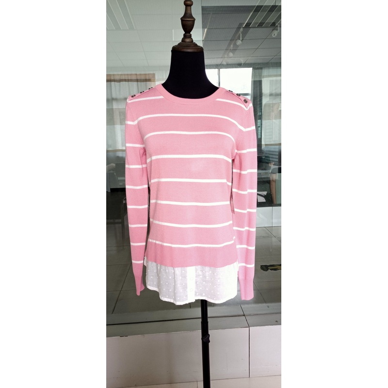 Fashion Women Sweater Patch with Woven Fabric Long Sleeve Pullover Sweater – Women Fashion and Women Clothes price|S