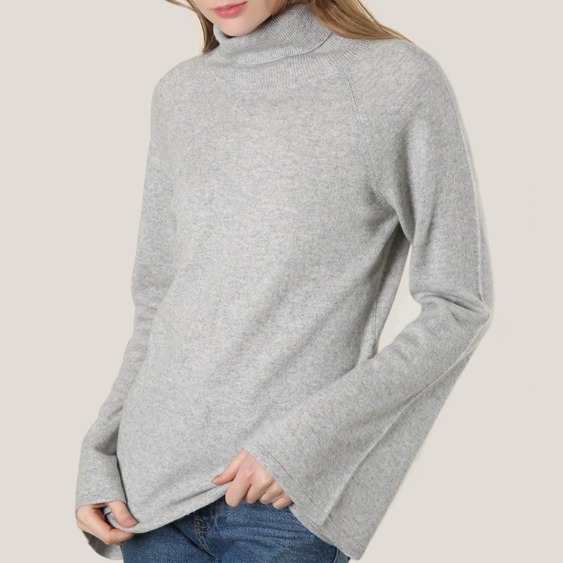 High Neck Cashmere Grey Tunic with Bell Sleeve – Cashmere Tunic and Women Tunic price|S