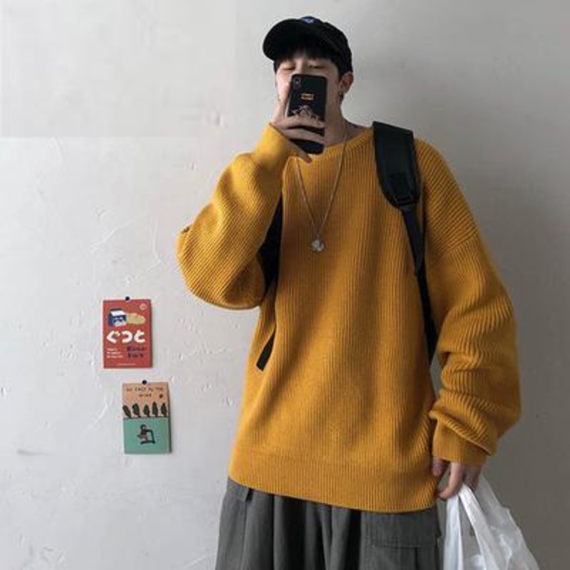 Korean Round Neck Pull-Over Knit Sweater – Men Sweaters and Men Sweater price|S, M-2XL