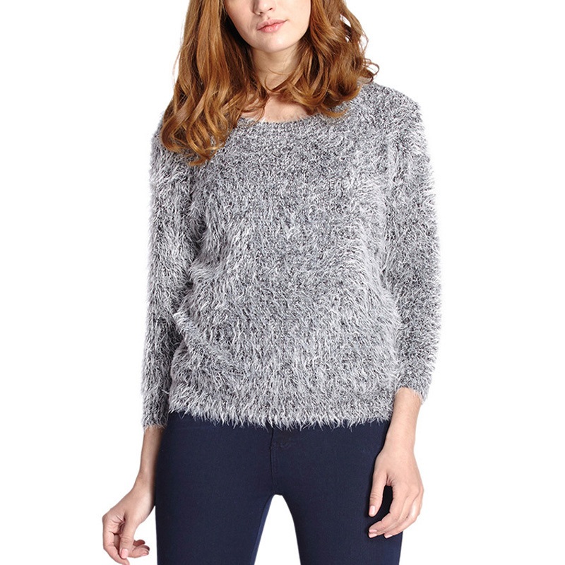 Ladies Fashion Acrylic Mohair Knitted Cozy Eyelash Pullover (YKY2114) – Sweater and Pullover price|M, S, M, L, XL