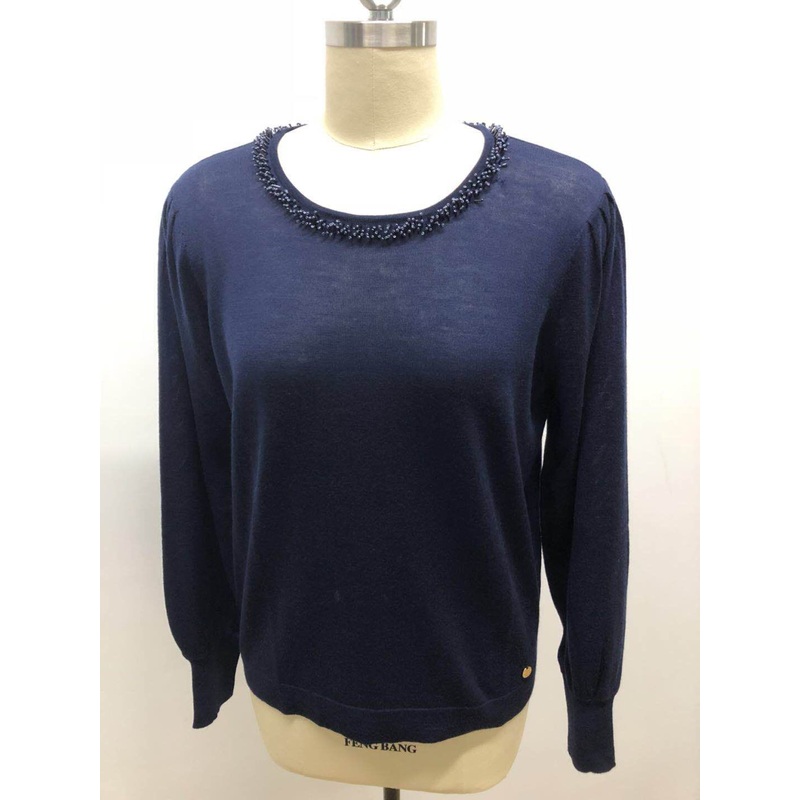 Merino Wool Fancy Beads Long Sleeve Pullove Sweater – Ladies and Knitwear price|S