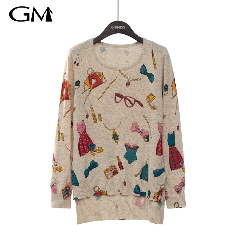 New Childrens Fun Printed Knitted Top – Crew Neck Knitted Top and Fashion Printed Knitted Top price